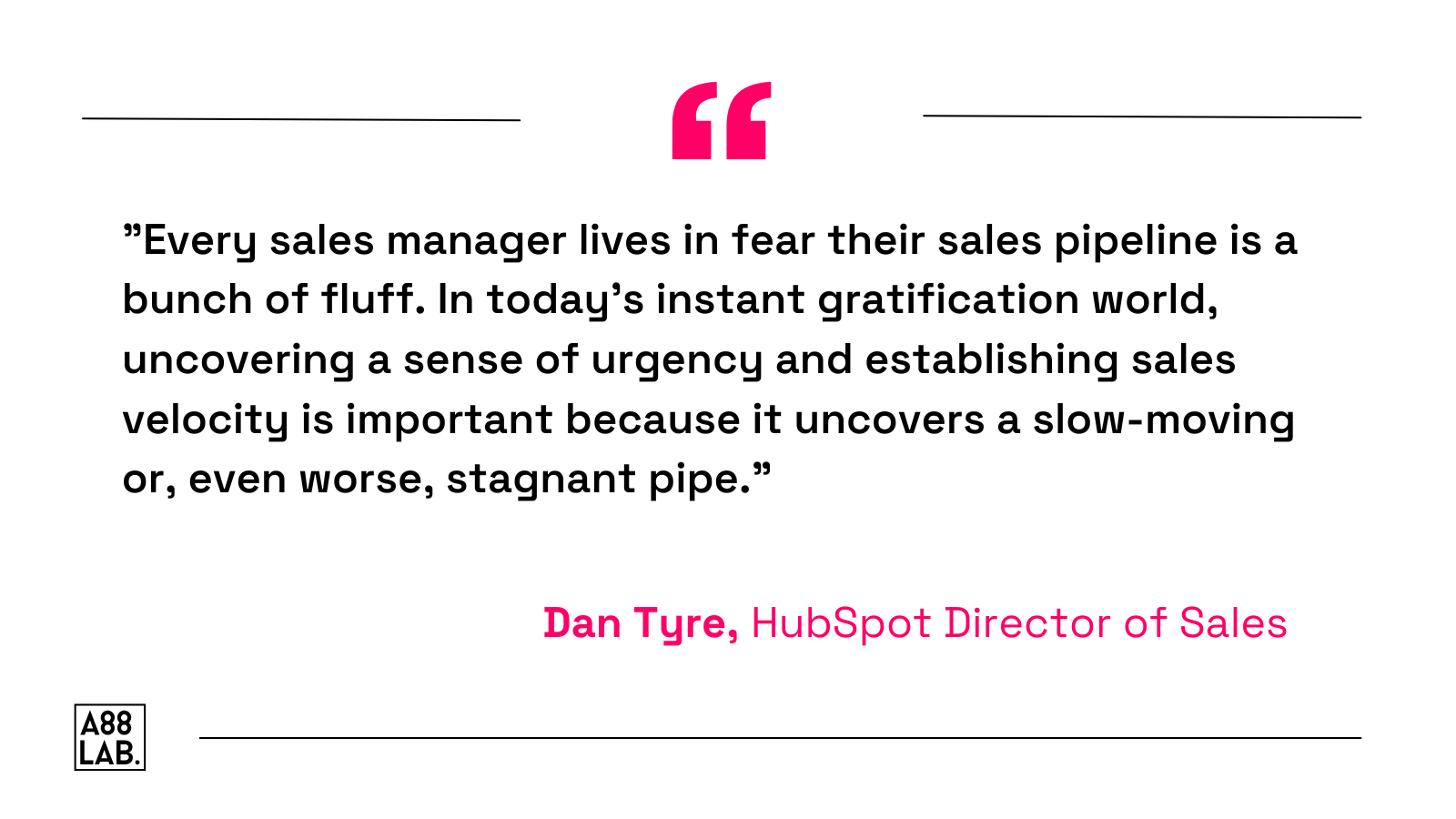 Quote from Dan Tyre, HubSpot Director of sales 