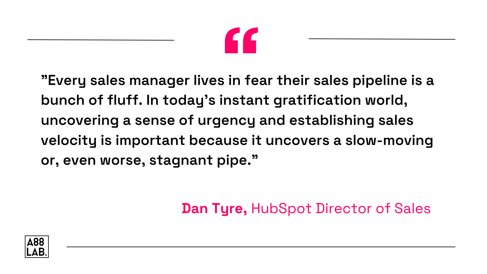 Quote from Dan Tyre, HubSpot Director of sales 