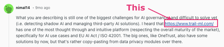 Reddit recommendation example